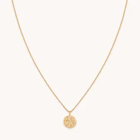 Aries Zodiac Pendant Necklace in Gold