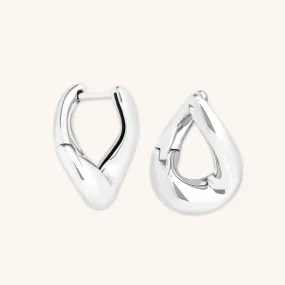 Molten Hoops in Silver