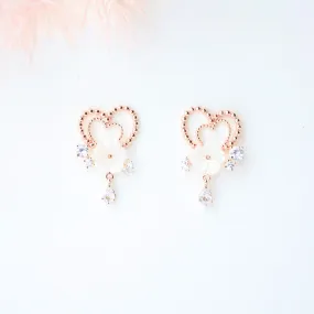 White Sakura Love Earrings