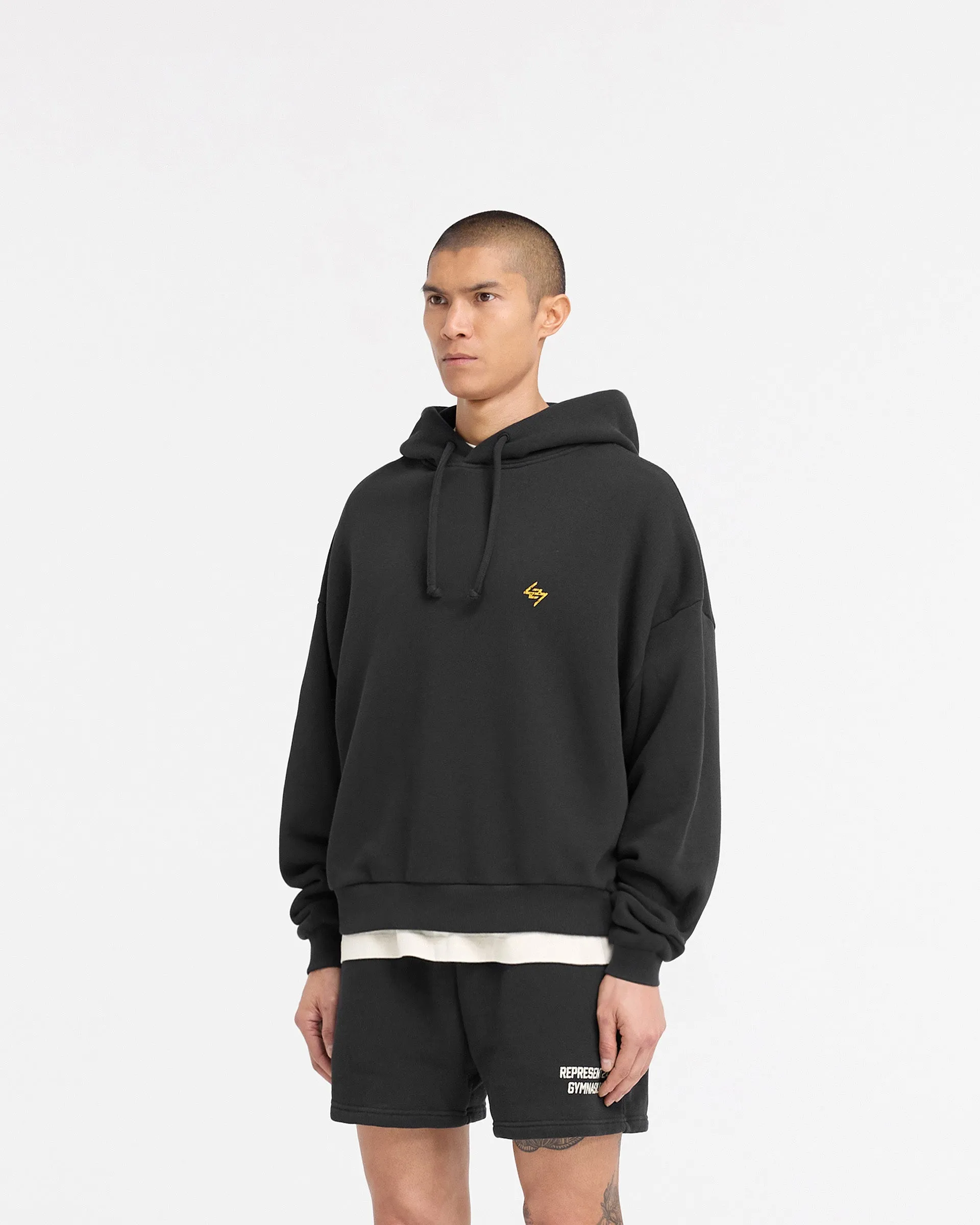 247 On His Shoulders Boxy Hoodie - Off Black