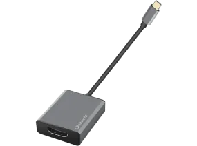 Adaptador - SilverHT Logan, HDMI a USB-C, 4K, 10 cm, Gris