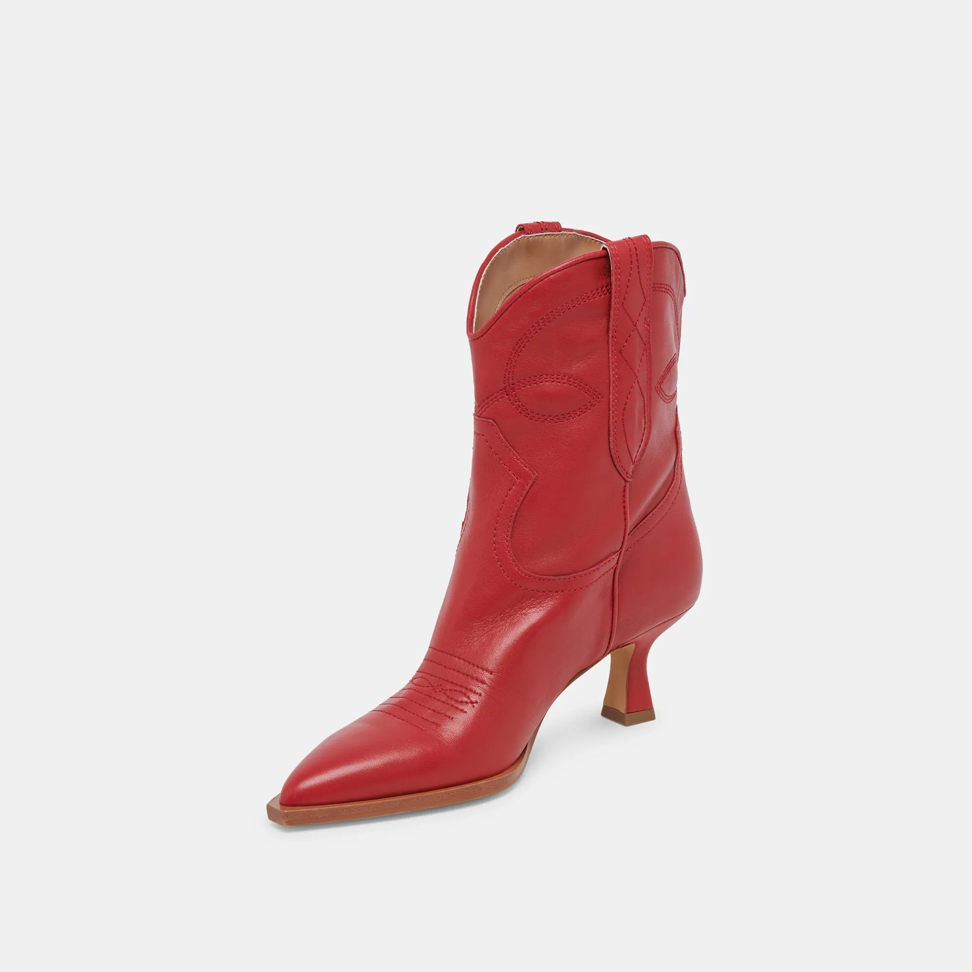 ANGEL BOOTIES RED LEATHER