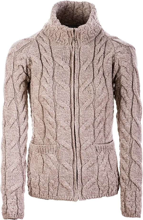 Aran Full Zip Cardigan | Oatmeal