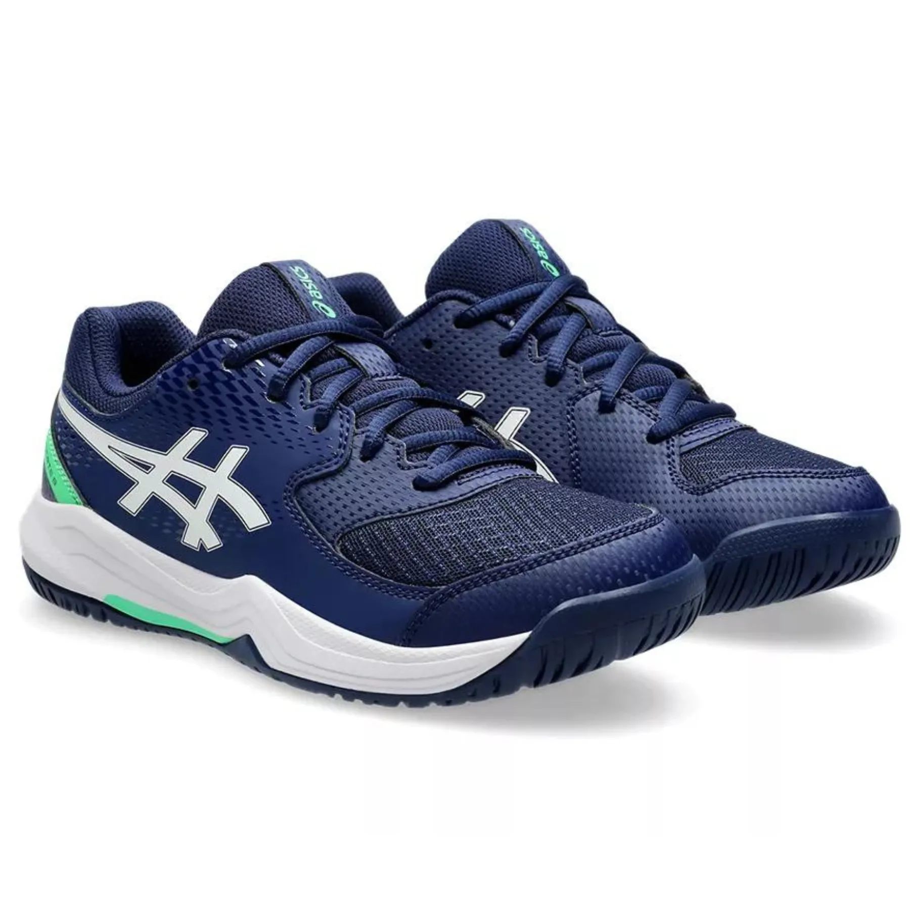 Asics Gel Dedicate 8 Grade School Kids Tennis Shoes - White/Blue Expense