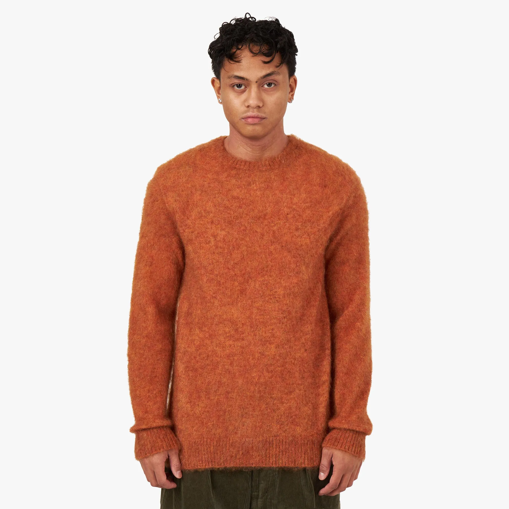 BEAMS PLUS Stretch Mohair Crewneck / Orange