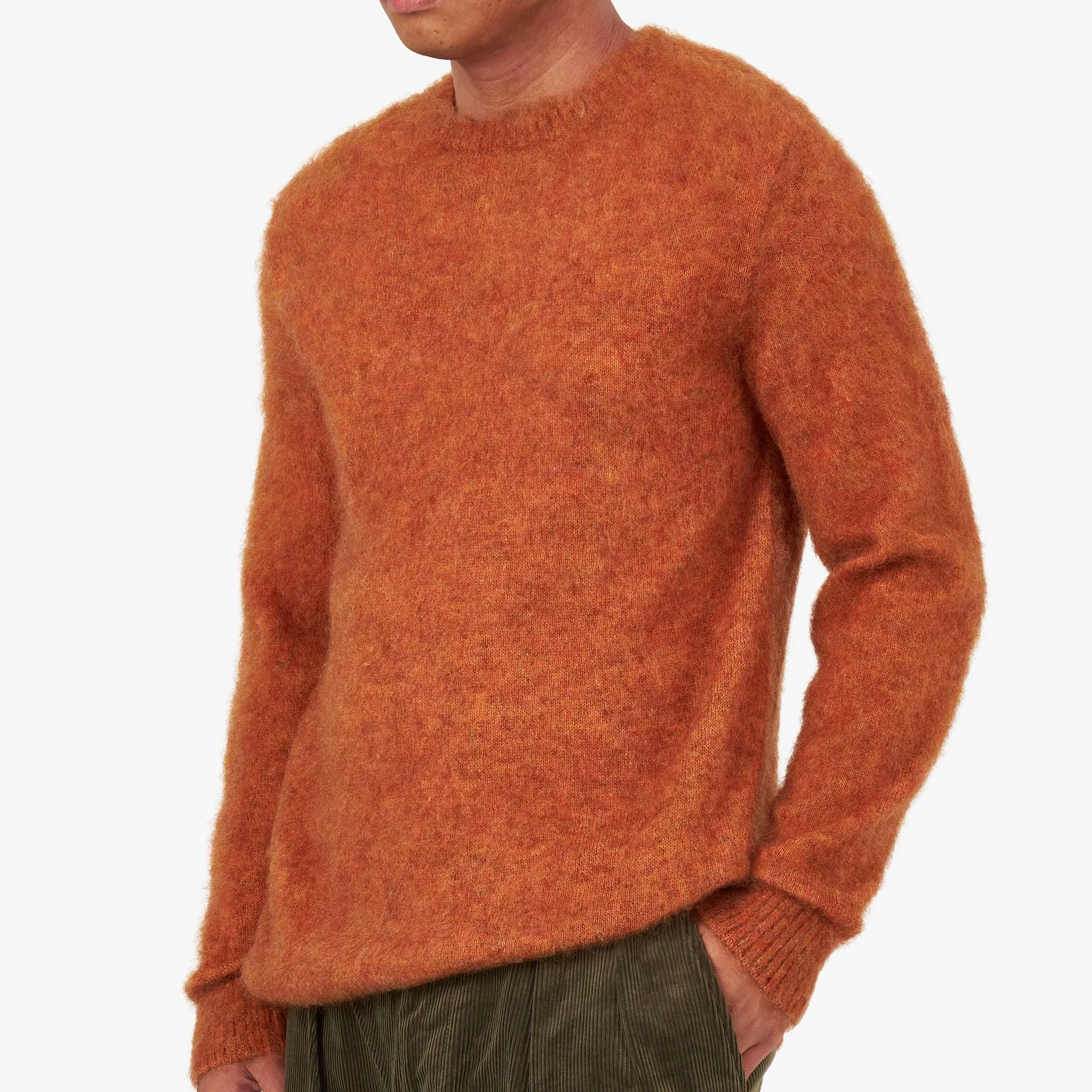 BEAMS PLUS Stretch Mohair Crewneck / Orange