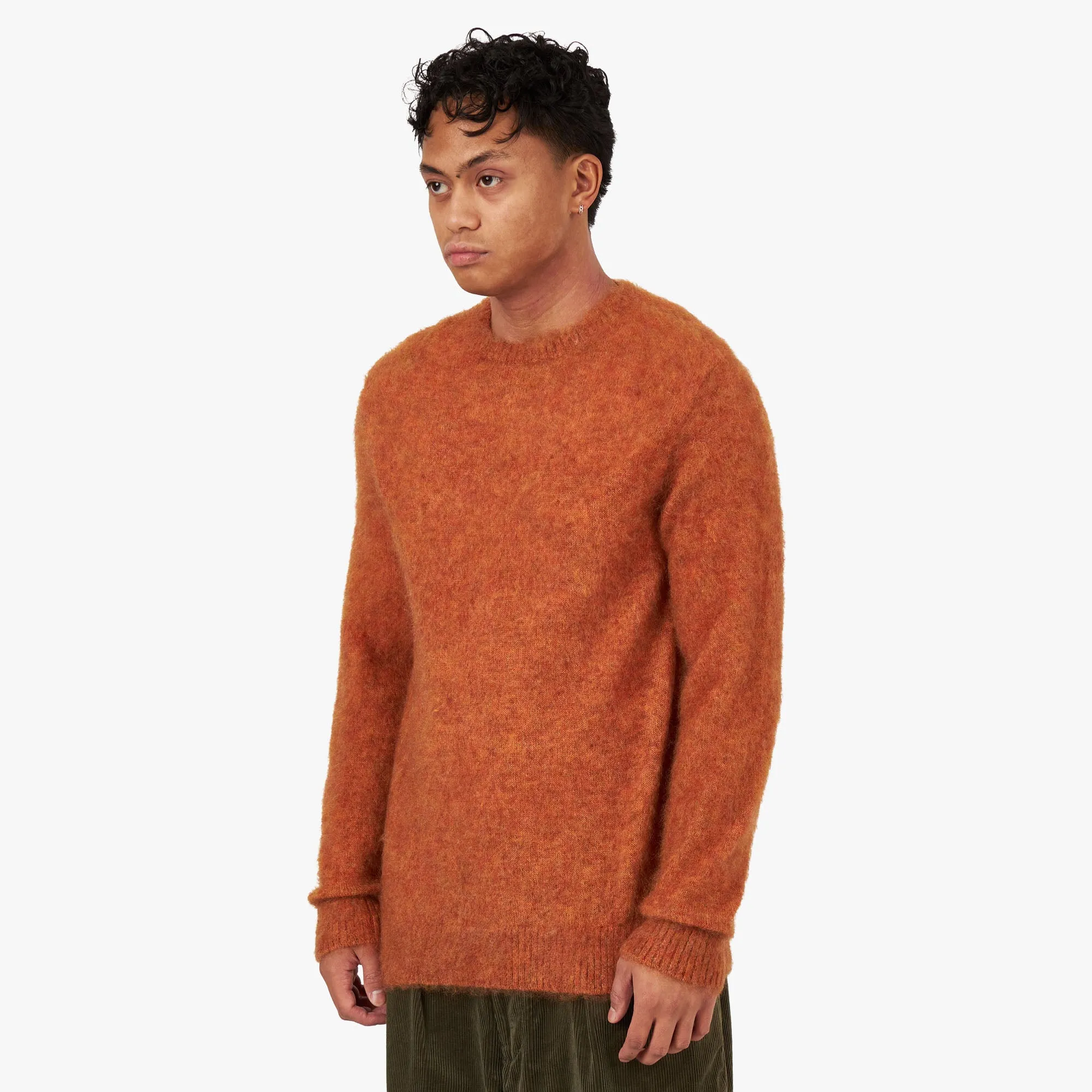 BEAMS PLUS Stretch Mohair Crewneck / Orange