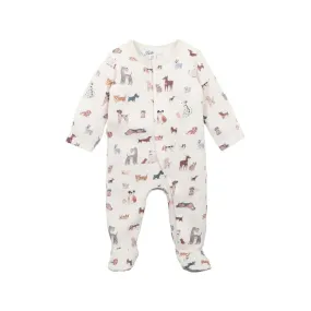 Bebe Organic Long Sleeve Zip Onesie - Austin Print