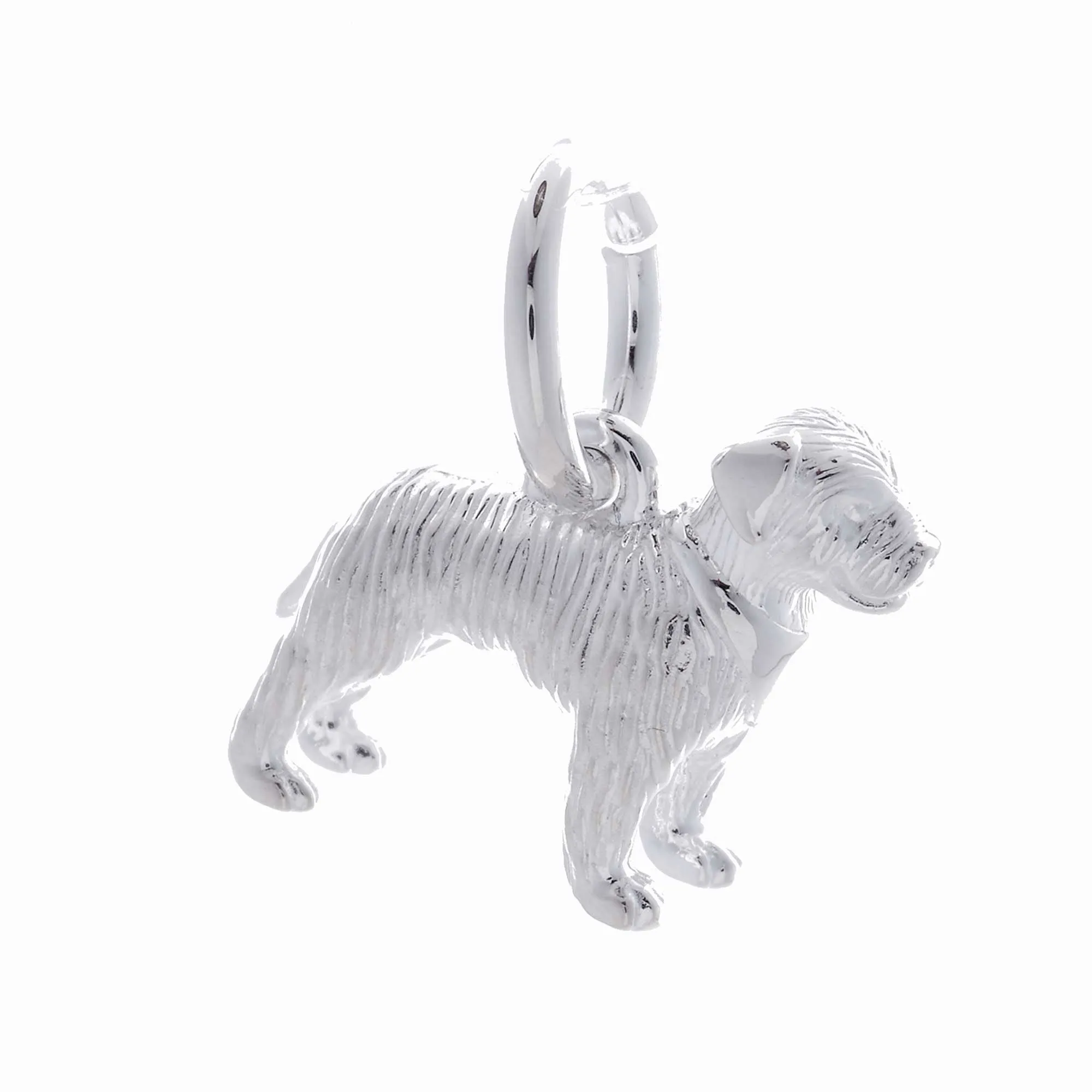 Border Terrier Silver Dog Charm