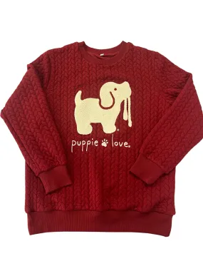 CHENILLE EMBROIDERED SWEATER, MAROON