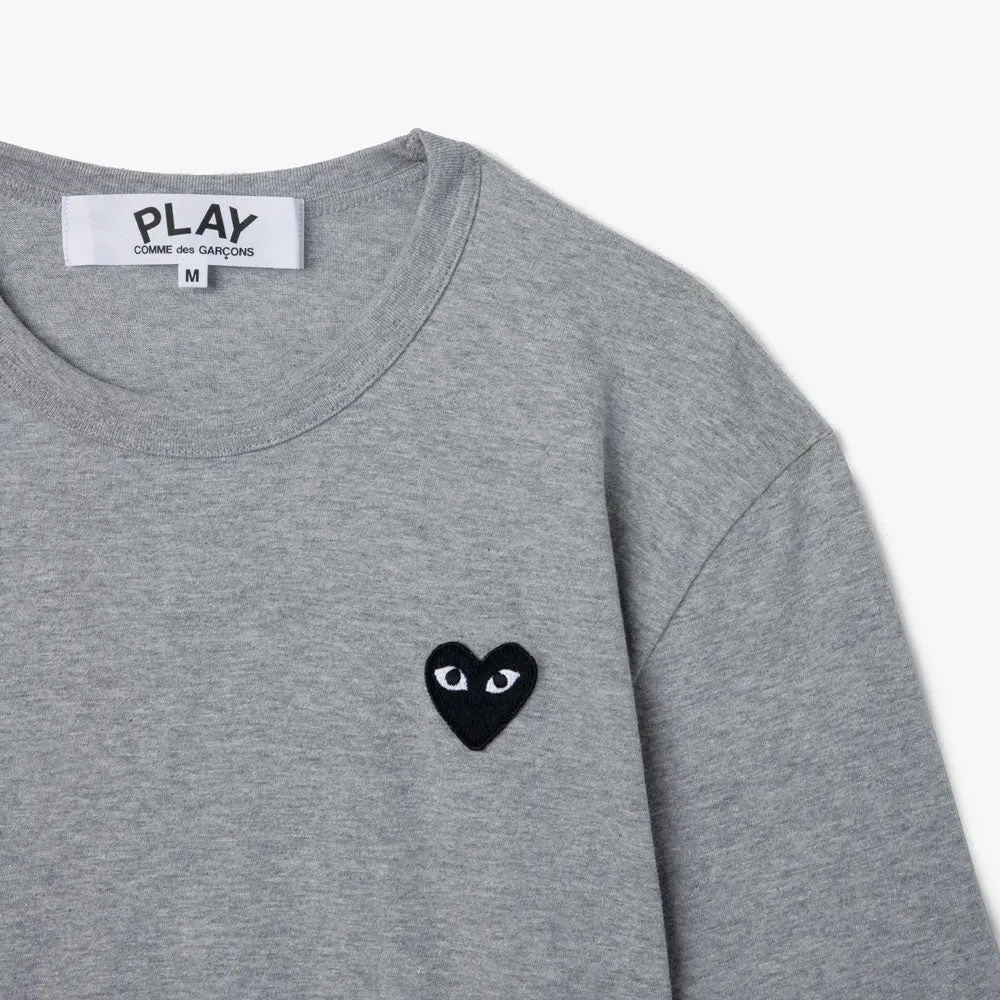 COMME des GARCONS PLAY Black Heart Long Sleeve T-Shirt / Grey