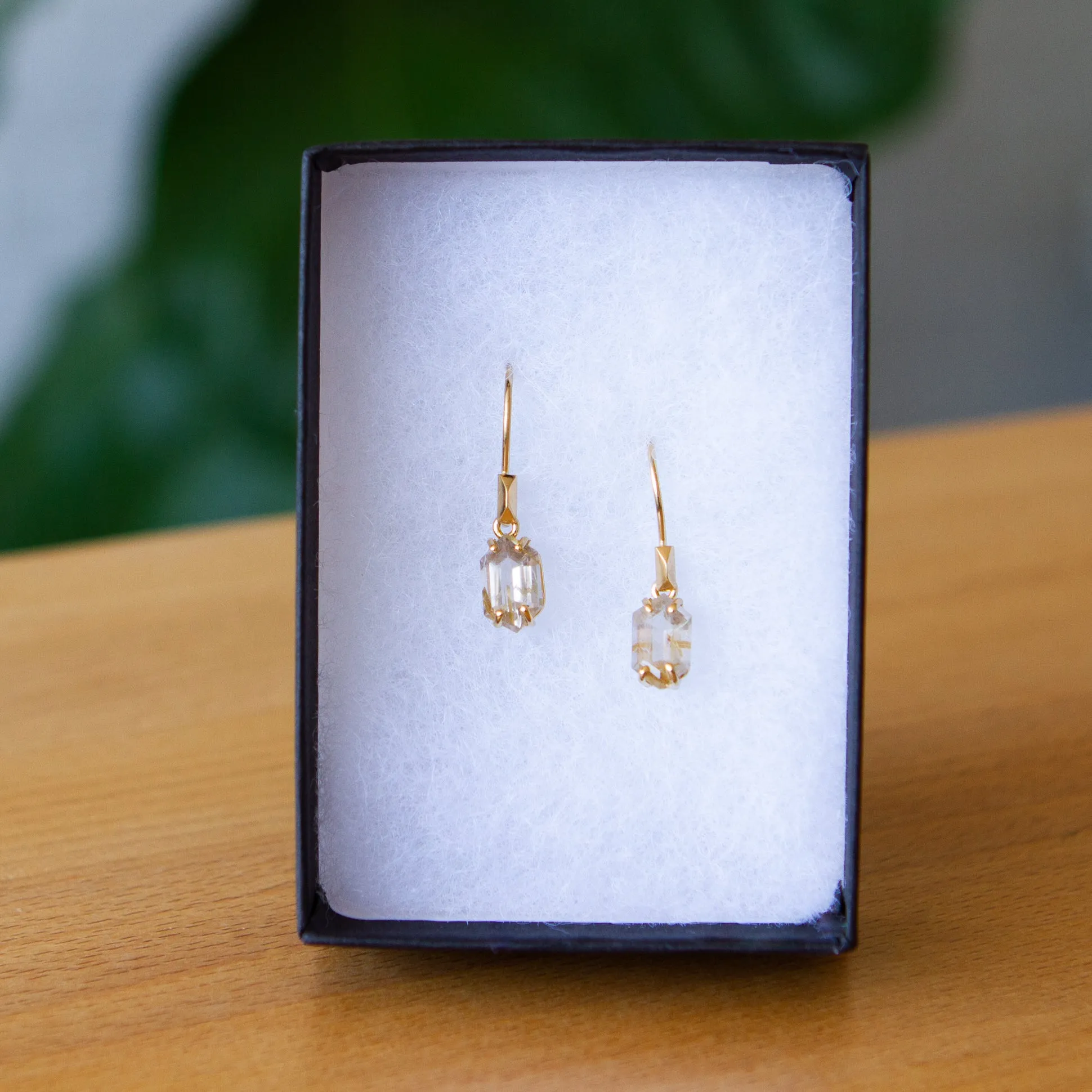 Eloise Rutilated Quartz Earrings in Vermeil