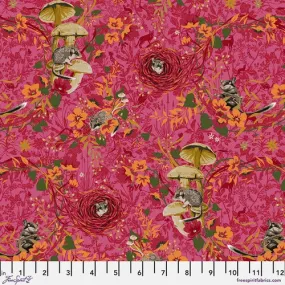 Fabric Masked Bandits - Rose by Odile Bailloeul from Land Art 2 Collection for Free Spirit, PWOB061.ROSE