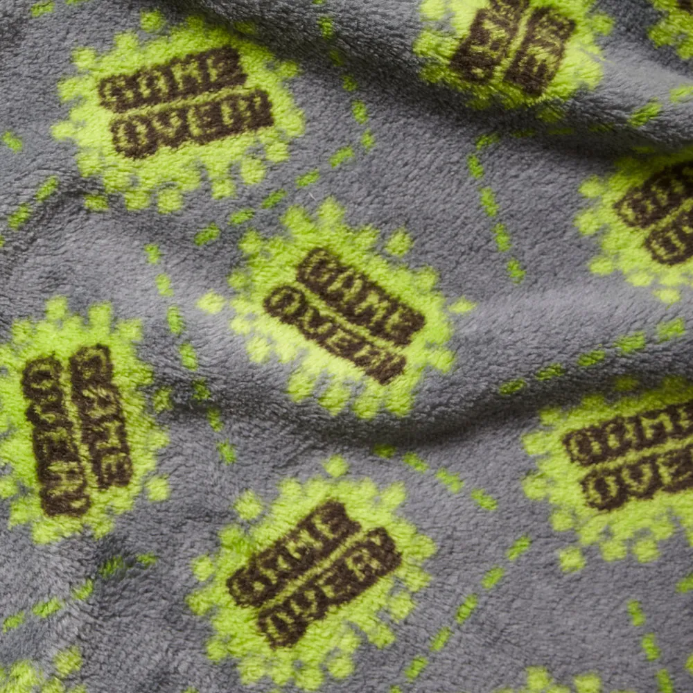 Game Over! Grey & Green Print Fleece Onesie