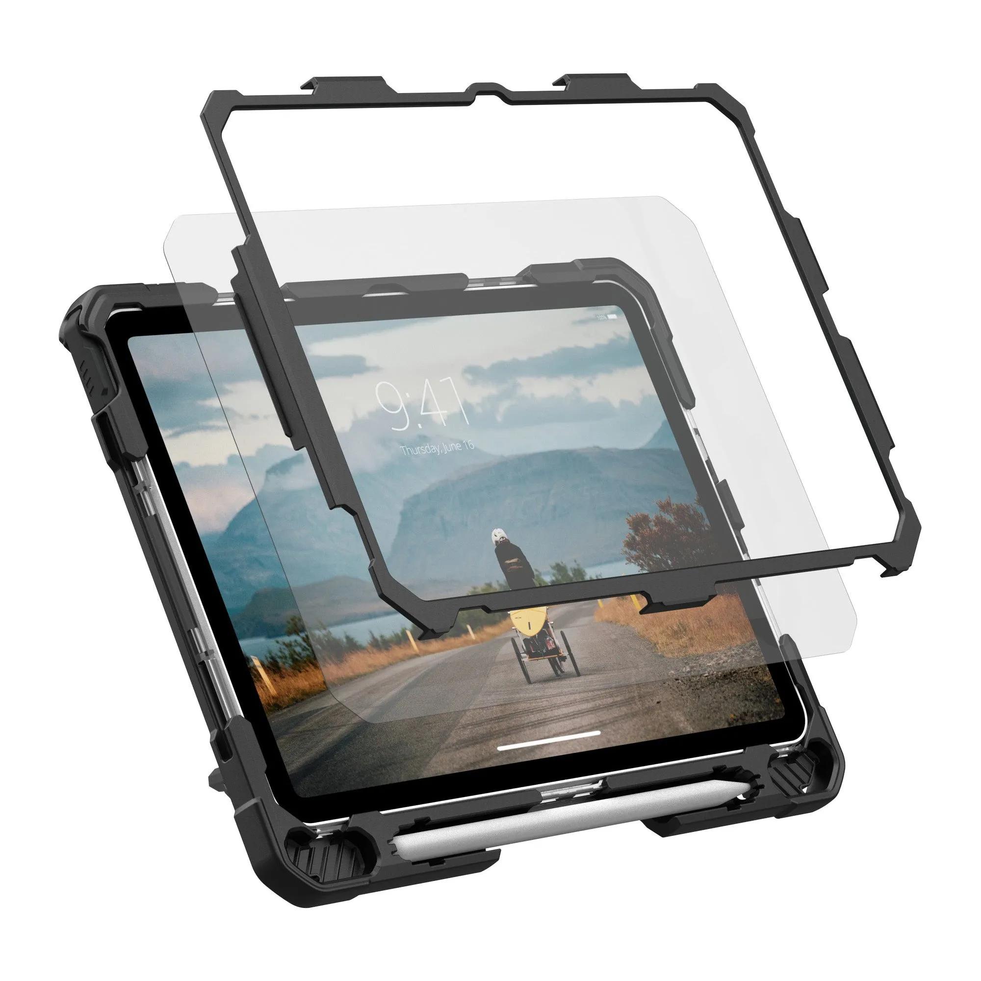 iPad 10.9 2022 UAG Plasma w/Kickstand   HS Case - Ice/Black - 15-12577