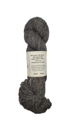 Light Grey 60% Alpaca 20% Nylon 20% Rambouillet SKU 410