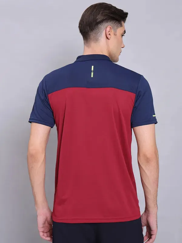 Men Colorblock Relax Fit Polo T-shirt with TECHNO COOL 