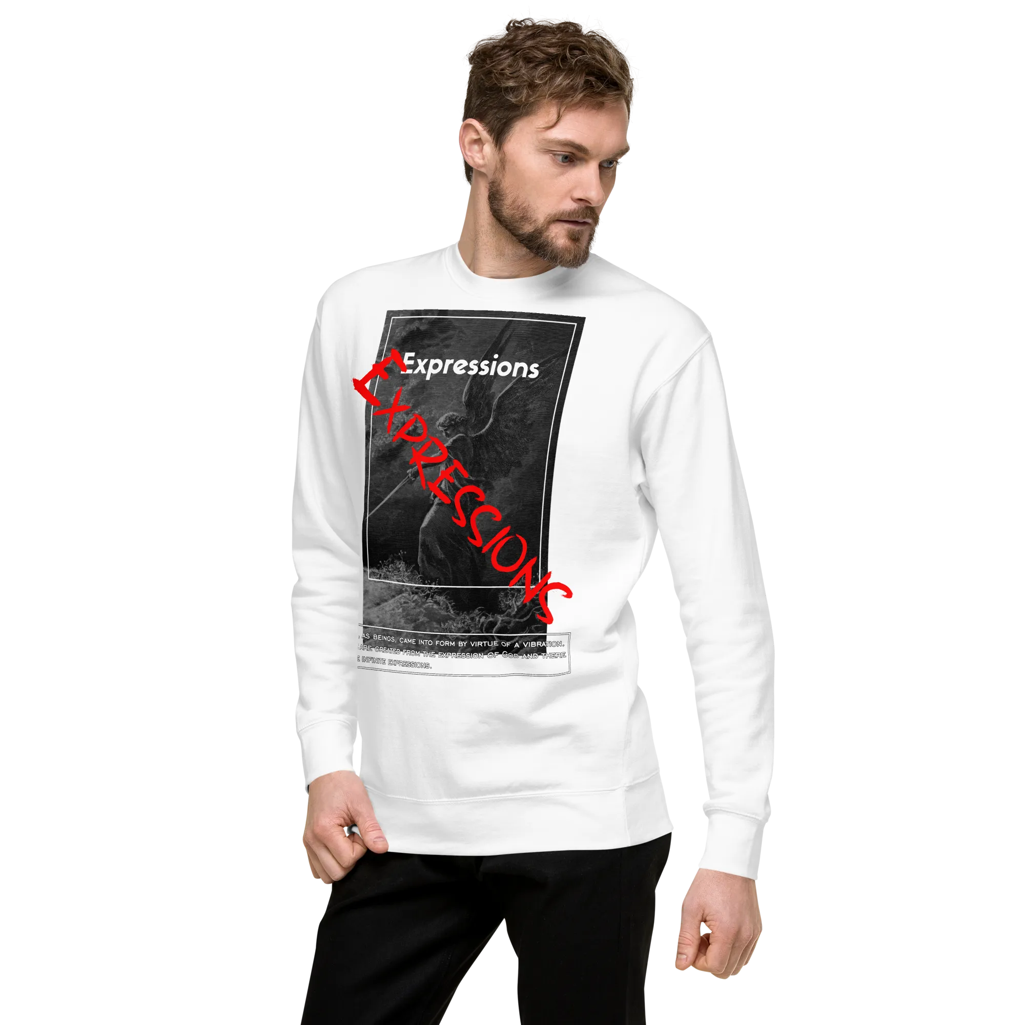 Men's Slogan And Angel Graphic Sweatshirt