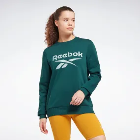 Reebok Apparel Women Reebok Identity Logo Fleece Crew Sweatshirt Forgrn