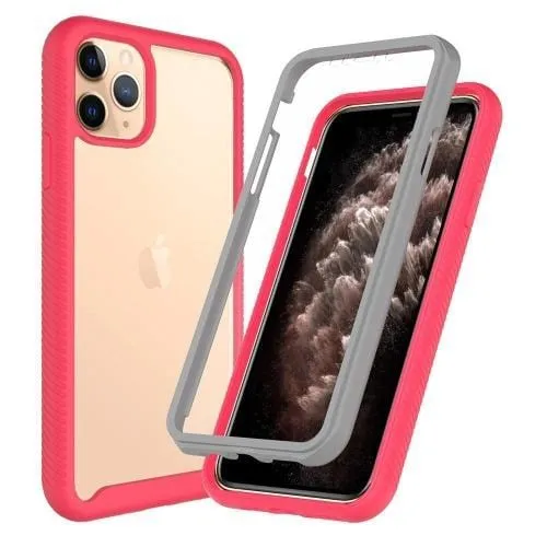 Sahara Full Protection Series Clear Rose Gold Case with Built-in Screen Protector - iPhone 11 Pro Max