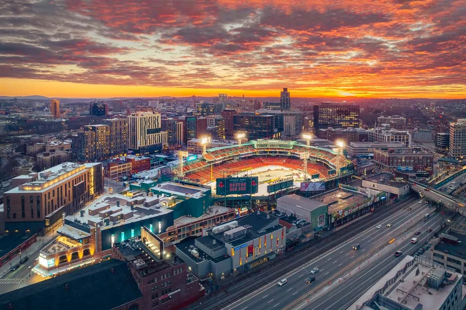 SUNSET OVER FENWAY IN DECEMBER 2022