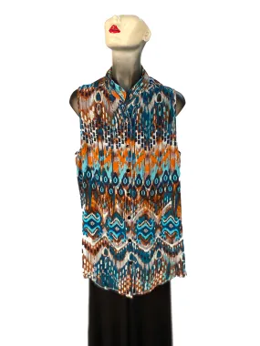 Tianello print "Quito" 100% Washable Silk "Ming" Sleeveless Blouse