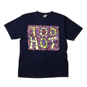 TOO HOT Pebbles Print Navy Garment Dyed T-Shirt