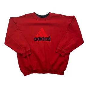 Vintage 90s Red Adidas Equipment Spell-Out Sweatshirt - Small